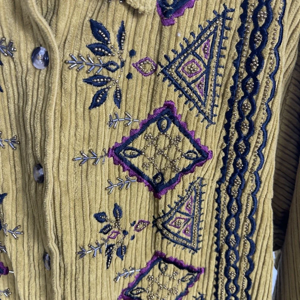 Free People Mustard Embroidered Jumpsuit - Picture 4 of 13